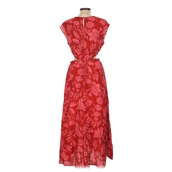 MNG Floral Print Side Cutout Dress Sz L - Picture 4 of 11